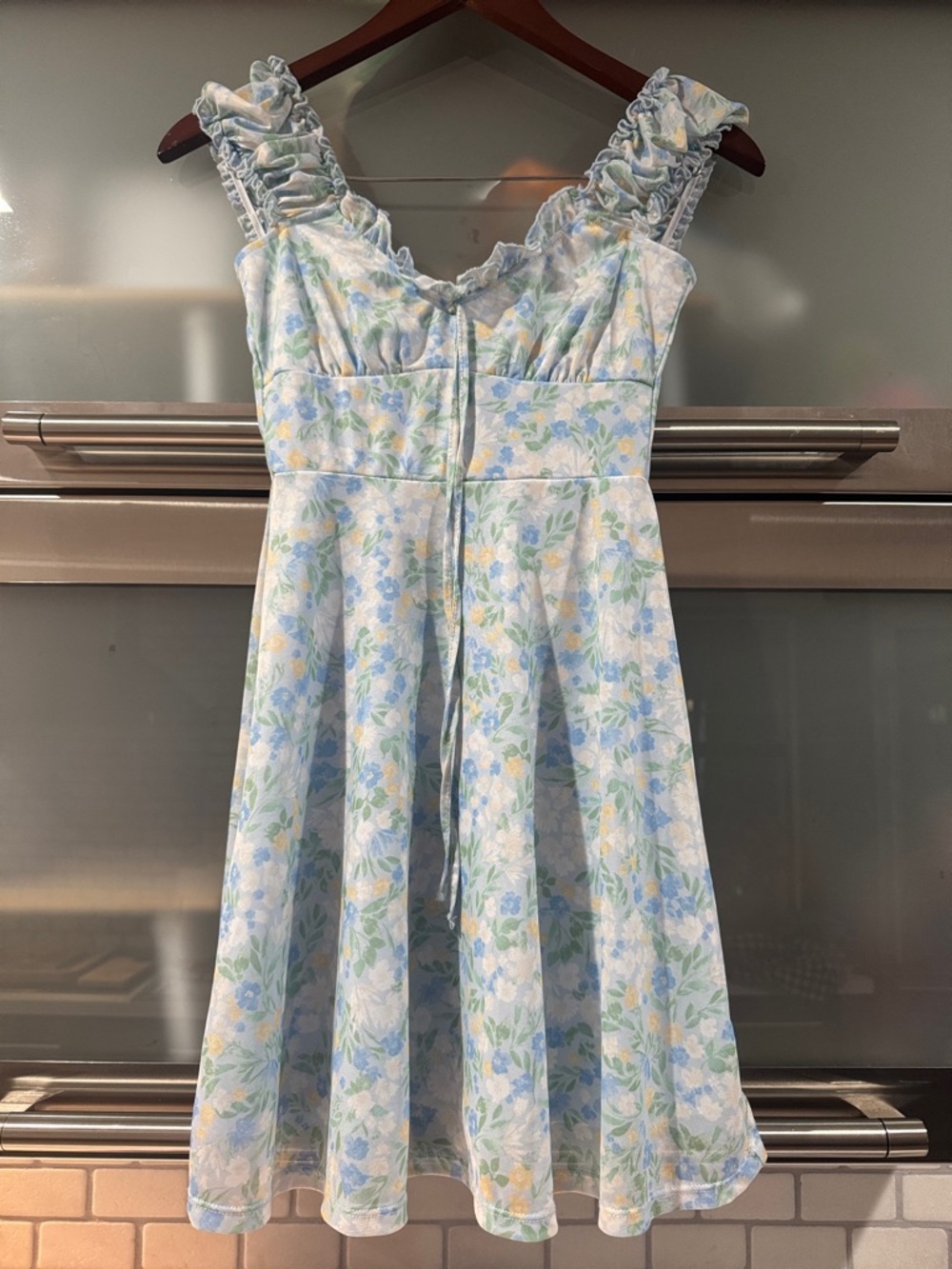 Altar'd State Pastel Floral Smocked Sundress in Blue, Green & Yellow size XXS - Picture 2 of 5